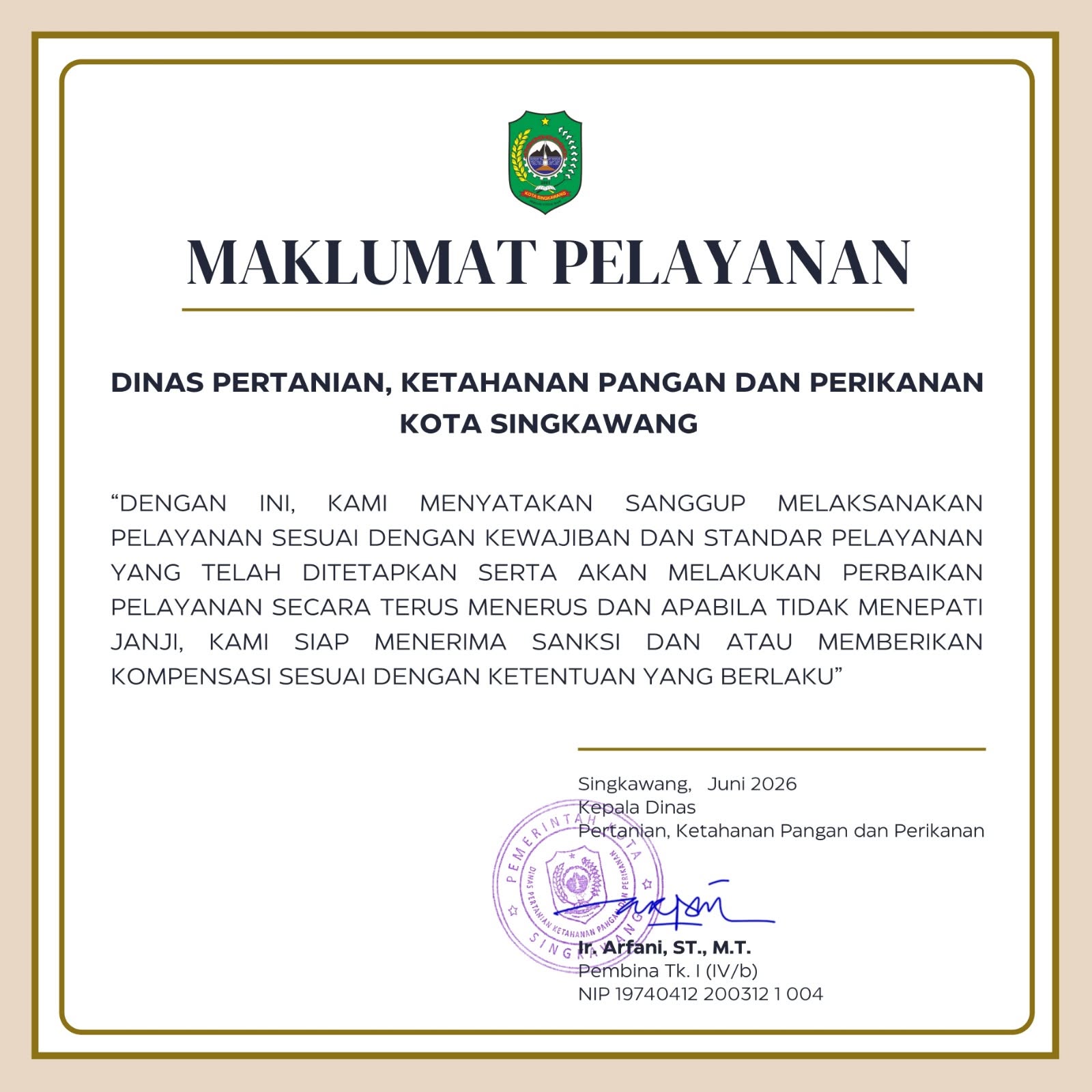 Maklumat Pelayanan