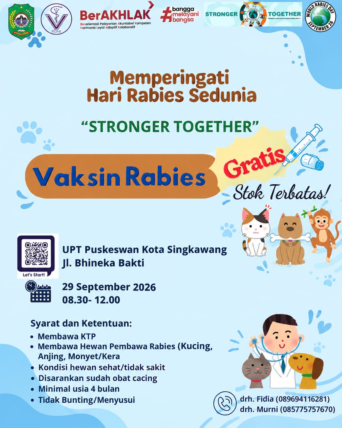 Ayo jangan lupa tanggal 29 september 2026,,,datang ke Upt Puskeswan Kota Singkawang